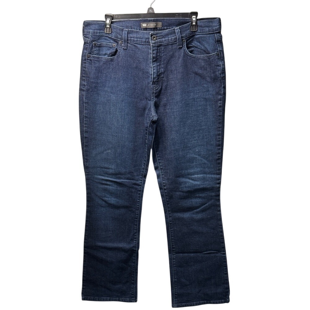 Levis 515 Bootcut Jeans Womens 14 L Dark Wash Blue Denim Stretch Mid Rise